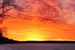 Fiery winter sunrise